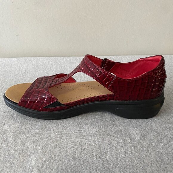 Revere Venice Sandals Red Croc Colour Leather Women’s Size 8 - Picture 10 of 11
